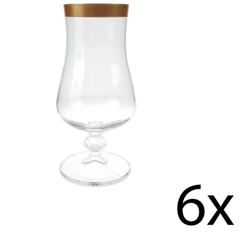 6er set bierglas - set, goldrand